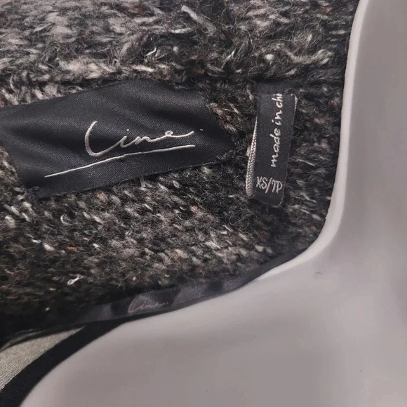 LIne Wool Blend Poncho Open Cardigan With Tassles Sweater Coat - Picture 8 of 10